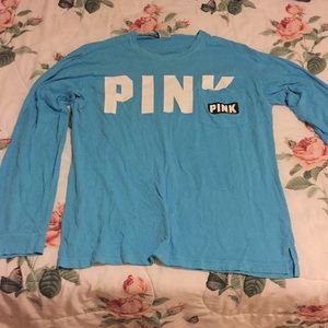 Blue PINK long sleeve shirt with pocket